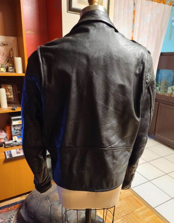 Vintage classic leather motorcycle jacket - image 2