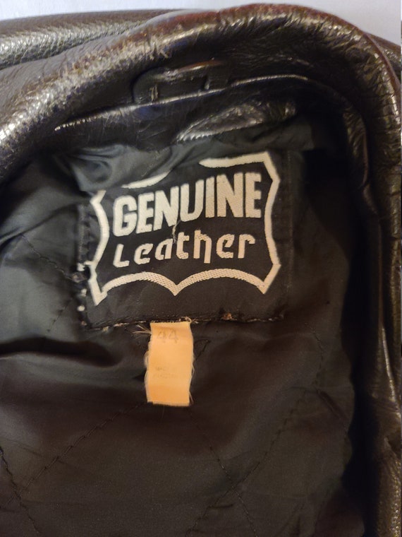 Vintage classic leather motorcycle jacket - image 5
