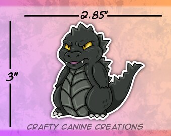 Chunky Godzilla - 3&quot; Die Cut Sticker