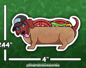 Chicago Dog - 4" Die Cut Sticker