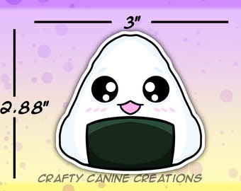 Kawaii Onigiri - 3" Die Cut Sticker