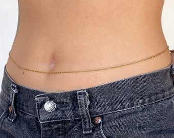 Stainless Steel Belly Waist Chain - Gold or Silver, Custom Size, Handmade, Non-Tarnish