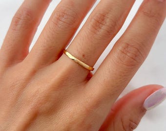 Dainty Gold Stainless Steel Ring - 2mm Thin Band