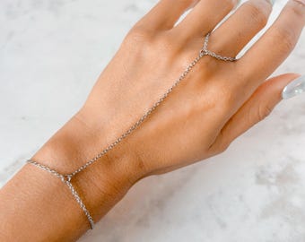 Stainless Steel Dainty Minimal Hand Chain, Handmade, Non Tarnish