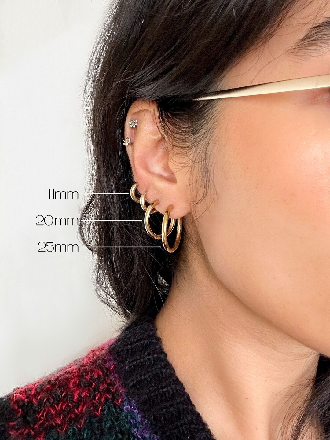 Stainless Steel Hoop Earrings in Gold or Silver (small, Medium, Large)  11mm, 20mm, 25mm UK