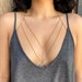 Stainless Steel or Gold Filled Double Layer Chain Bra Body Chain, Gold or Silver, Handmade, Non-Tarnish 