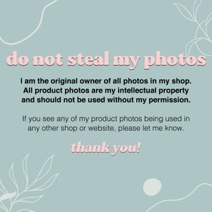 Intellectual property notice: All photos belong to shop owner Sharyl Jane of Sincerely, Jane.