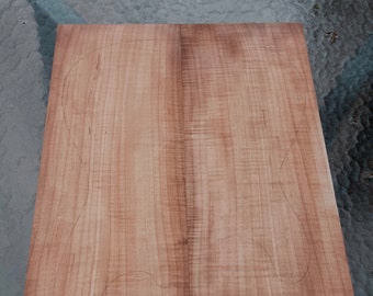 Curly Silver Maple Drop Top, Bookmatched Pieces) for Luthiers, Roasted for Color, 21"L X 7”W X 5/8” thick, Free Shipping