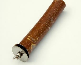Organic Apple Wood Perch, for Pet, Chinchilla, Bird, Parrot Cage, Stainless Steel Mounting Hardware