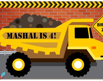 Construction Themed Birthday Party Banner Backdrop Diy Etsy