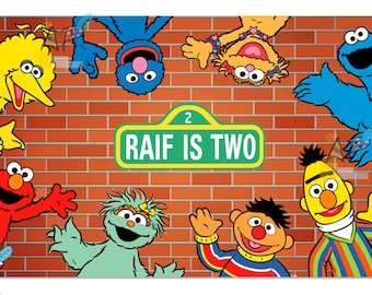 Sesame Street party backdrop / banner. DIY Digital file/Printable.