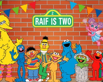 Sesame Street party backdrop / banner. DIY Digital file/Printable.