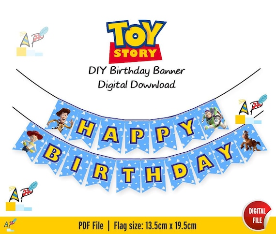 Toy Story Happy Birthday Banner Diy Printable Pdf Etsy