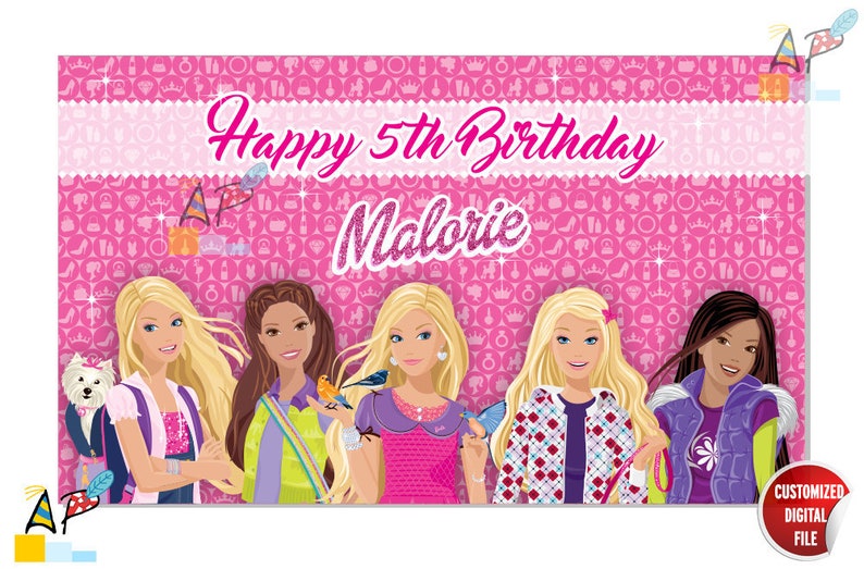 barbie birthday backdrop