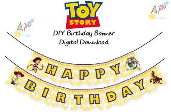Toy Story Happy Birthday Banner Diy Printable Pdf Etsy