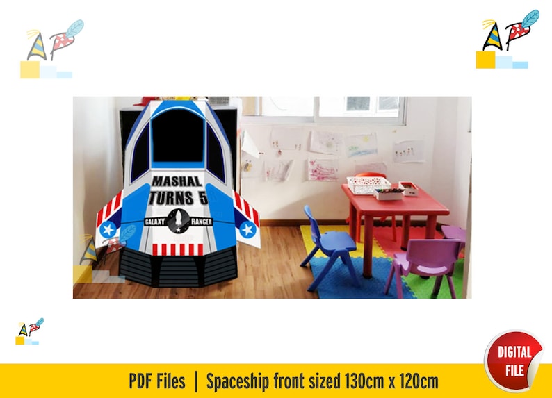 Spaceship front, photo booth DIY Digital file/Printable. image 3