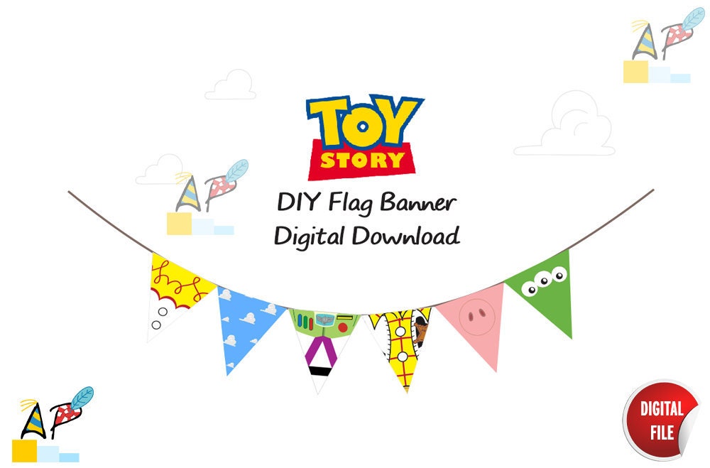 Toy Story themed flag banner DIY Printable PDF. Etsy