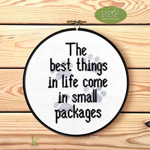 小さなパッケージ、ペットの名言クロスステッチパターンPDF、犬のクロスステッチ、猫のクロスステッチ、足跡、ペットの飼い主への贈り物、犬好きへの贈り物