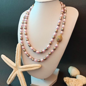 Multi Glass Pearls Coco Designer Style Endless Necklace