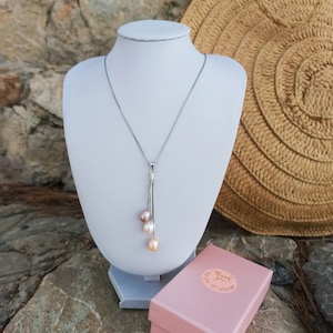 Freshwater Silver Necklace, Pearl Necklace, Nice Necklace, Modern Necklace, For Herq