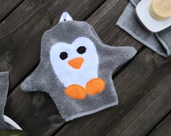 Waschhandschuh Pinguin