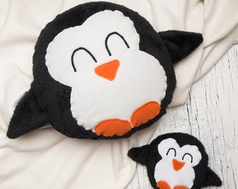 Kuschel-Set Pinguin Kissen und Körnerkissen