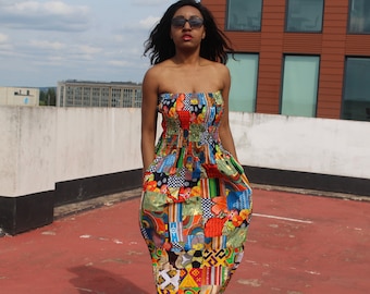 Patchwork Dress African Dress African Print Dress Ankara Dress African Clothing For Women Festival Clothing Boho Dress Ethnic Dress Ethical