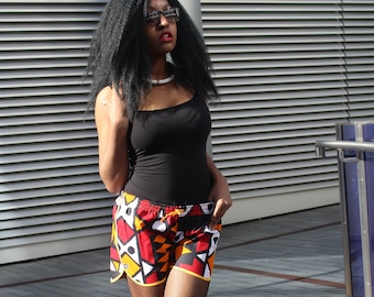 Shorts pour femmes Shorts africains Short imprimé wax Ankara Shorts Shorts de festival Shorts shorts Shorts booty Shorts Culottes Shorts africains