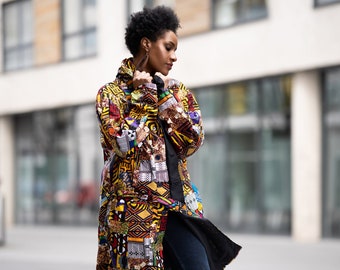 Patchwork Parka, African Winter Parka, Winter Coat / African Print Coat In Electric Prints / Made In Africa