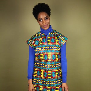 African Print Dress in Amazing Kente / African Dress Made In Africa With Pockets