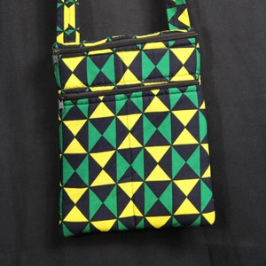 Sac africain, sac à bandoulière africain en vert vif Ankara / sac pour homme fabriqué en Afrique