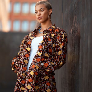 Afrikanisches Damenhemd im schönen Ankara / Übergroßes Hemd / Damenhemdjacke Made In Afrika