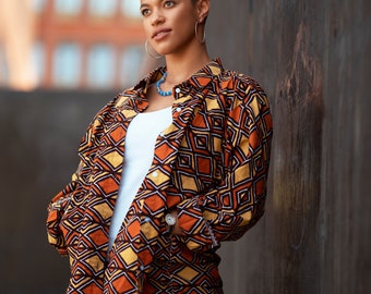 Women's African Shirt in Beautiful Ankara / Oversized Shirt / Women's Shirt Jacket Made In Africa