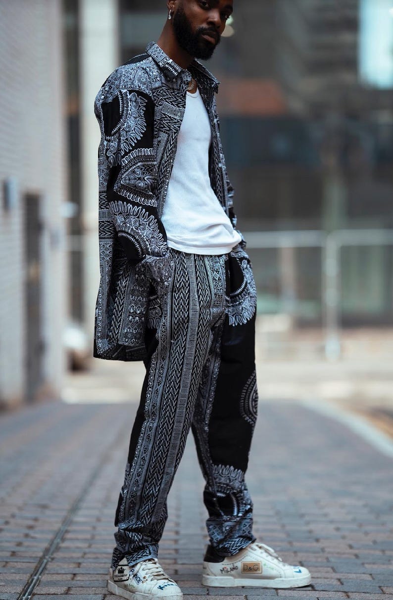 Dashiki Suit African Print Suit African Tshirt Wax Print Trousers