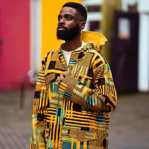Afrikanische Jacke Männer ethnische Kleidung Afrikanischer Mantel Afrikanischer Hoodie Festivalkleidung Festival Jacke