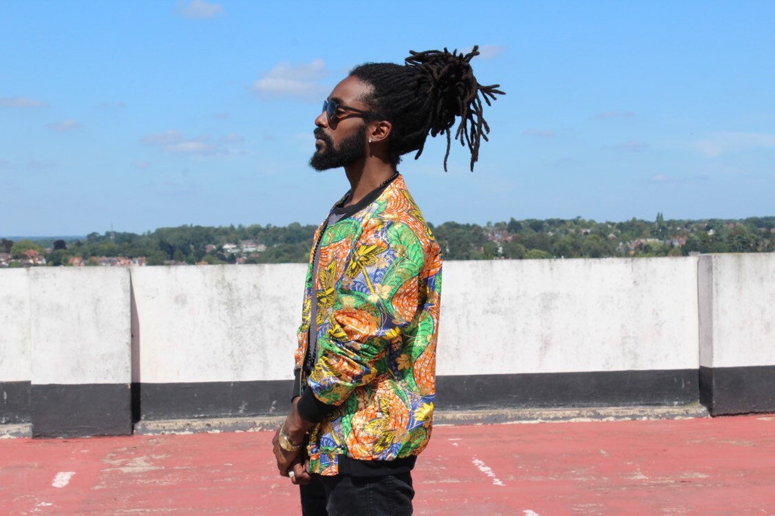 Image of African Bomber Jacket in Brilliant Green & Gold Print/Varsity Made in Africa