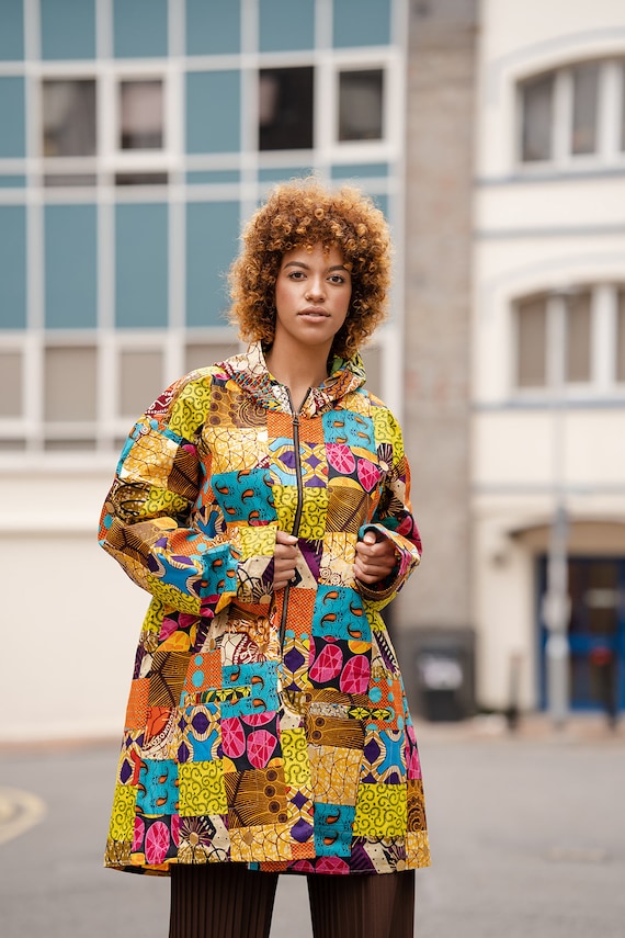 Patchwork Jacket African Jacket Patchwork Hoodie African Parka in Patchwork Made in Africa Etsy