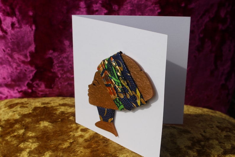 Card For Girlfriend Card for Her African Card Wedding Card Birthday Card African Print Card Nefertiti Card Eco Friendly Card
