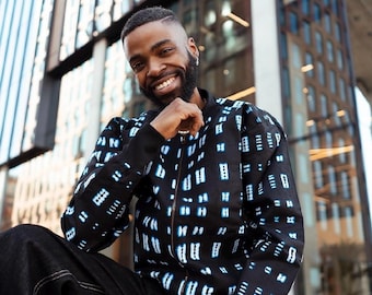 African Bomber Jacket In  Blue Kente / Summer Festival Jacket / Made In Africa