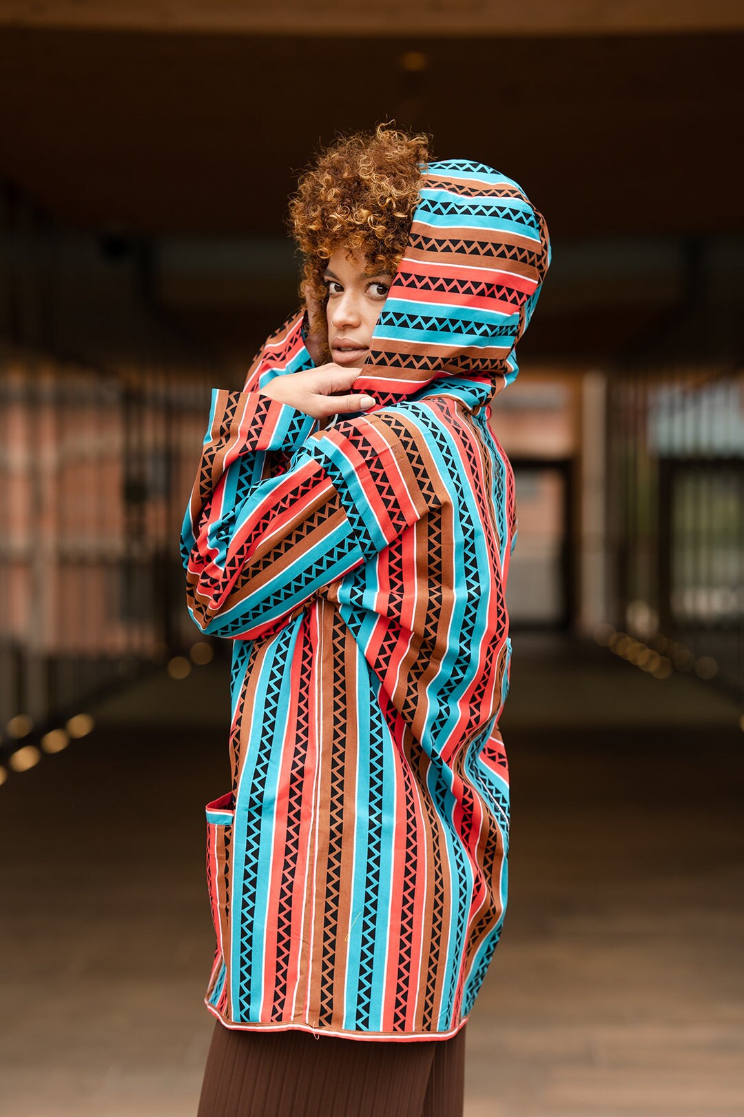 Image of African Winter Jacket in Pretty Pink Ankara/Parka Made Africa