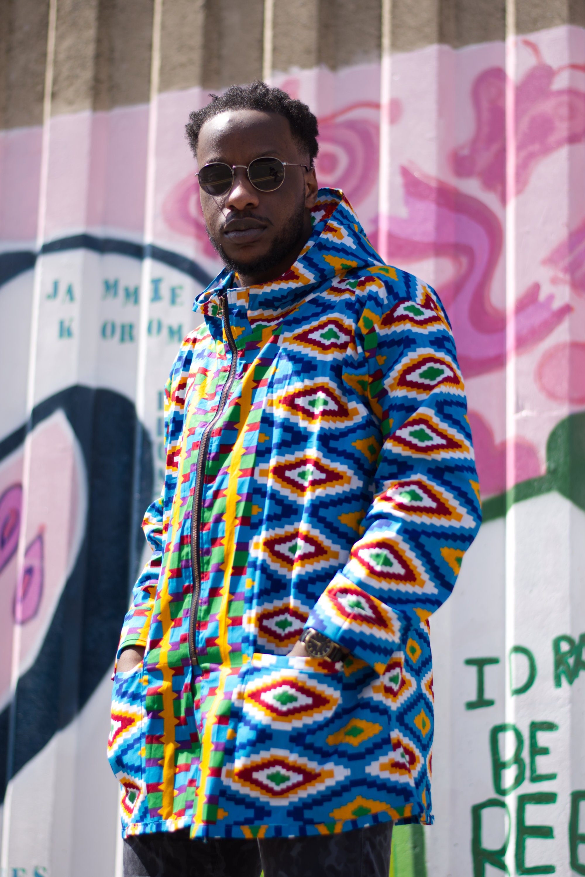 Image of Amazing African Hoodies in Blue Kente/Festival Hippy Shirt Colorful Hoodie