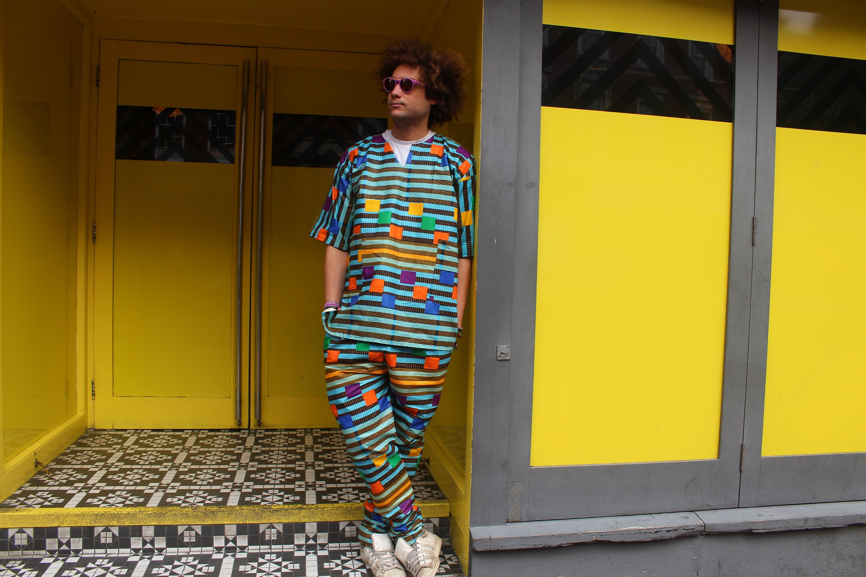 Image of Ankara Suit African Print T-Shirt Wax Trousers Clothing Mens Two Piece Festival Colourful