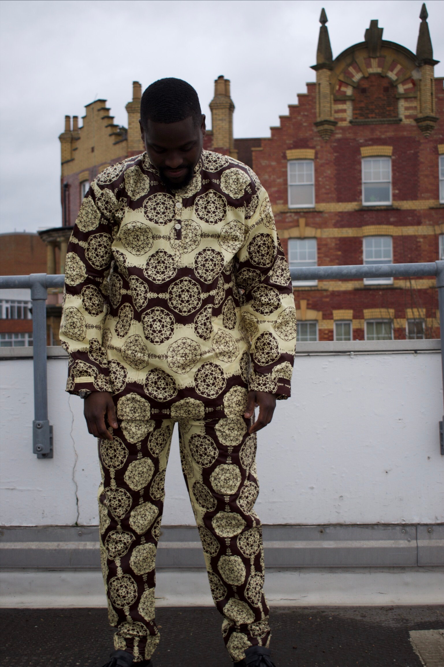 Image of African Shirt in Brown Ankara Print/Made in Africa