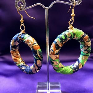 Boho Ohrringe Made with Gold African Print / Made In Afrika
