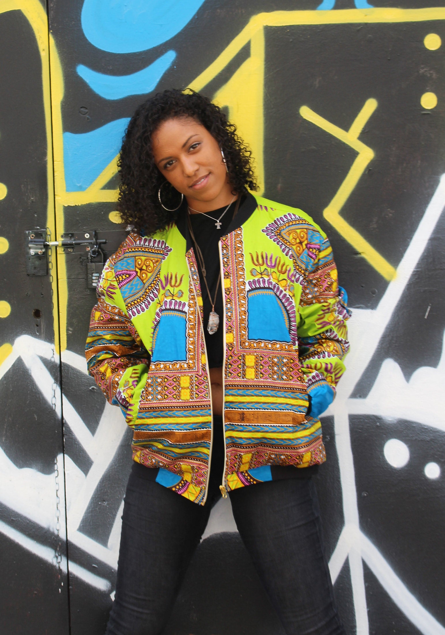Image of African Bomber Jacket Winter Dashiki Puffer Coat Clothing Festival Continent Clothing
