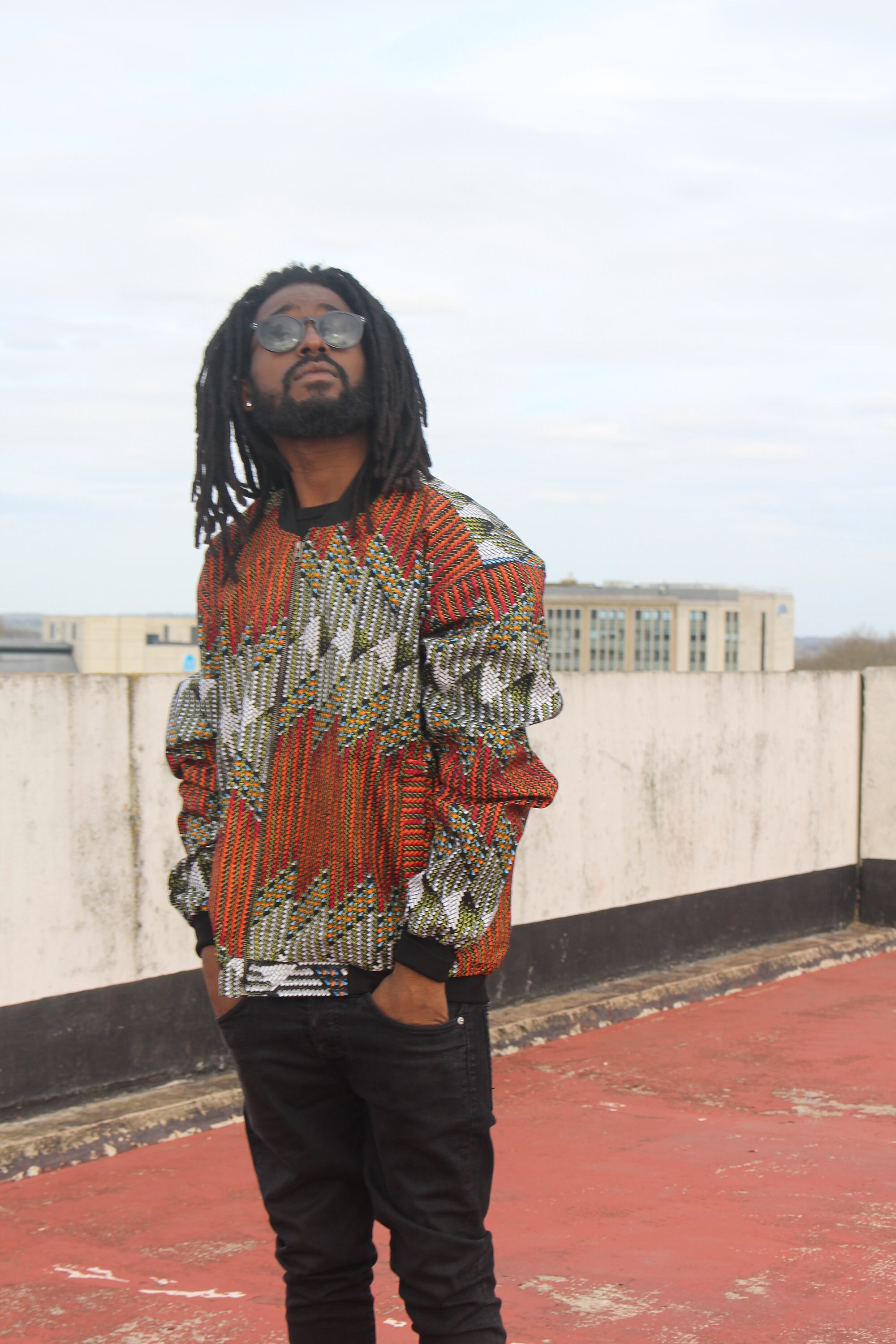 Image of African Print Bomber Jacket Ankara Continent Clothing Aesthetic Jacket Aztec Coat