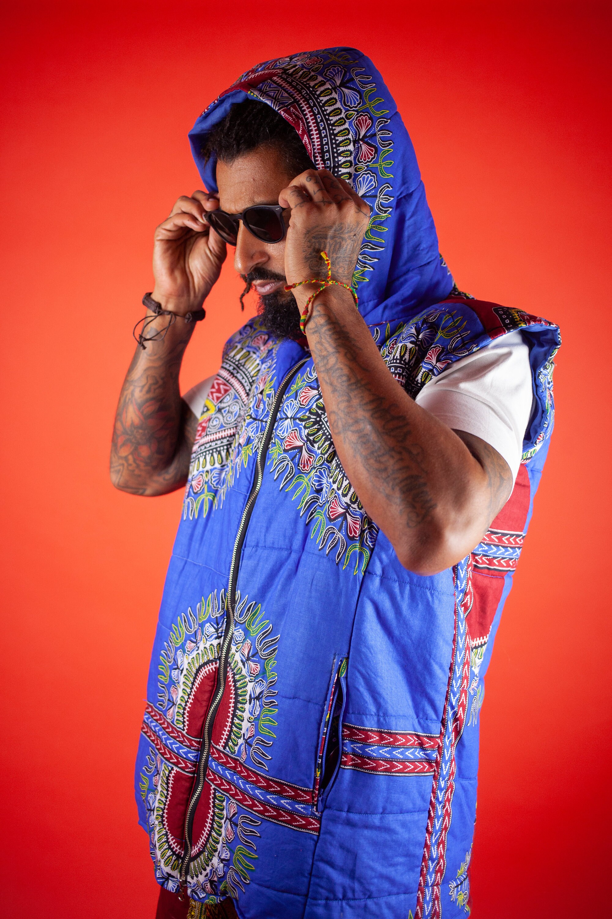 Image of African Puffer Jacket/Dashiki Body Warmer, Winter Made in Africa