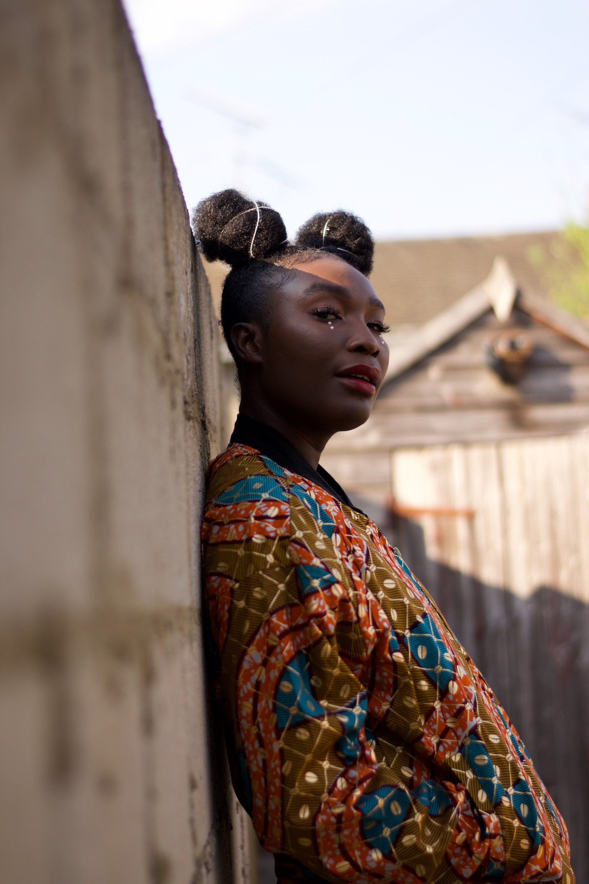 Image of African Bomber Jacket Gold Jacket Shiny Glitter Festival Wax Continent Clothing