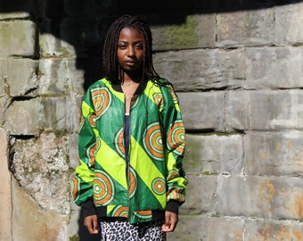 Sustainable Clothing African Bomber Jacket Womens African Fashion Wax Bomber Jacket Aesthetic Clothing African Jacket Boho Clothing