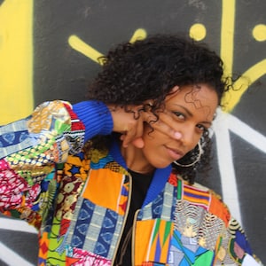 Retro Bomber Jacket / Patchwork Jacket / Zero Waste Aztec Hippy Boho Festival Fresh Prince Jaket Colourful Zip Pockets CONTINENT CLOTHING